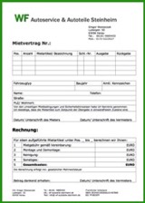 Mietvertrag für Dachgepäckträger